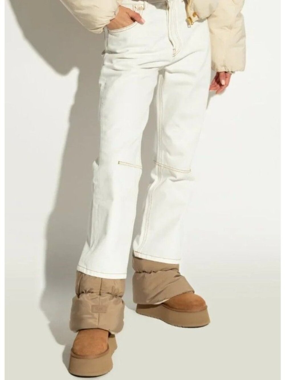 New UGG Women's Classic Mini Dipper Suede Puffer Boots EU 37 US 6 Leg Warmer
